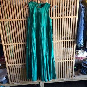 BEAUTIFUL TIERED GREEN MAXI DRESS SIZE SM